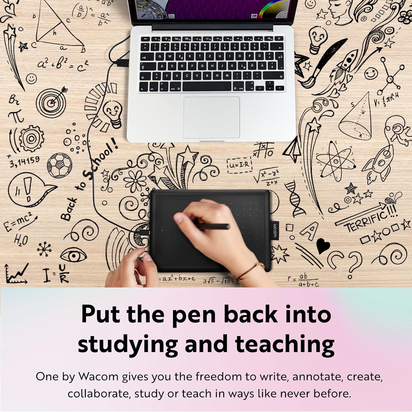 One by Small Graphics Drawing Tablet 8.3 X 5.7 Inches, Portable Versatile for Students and Creators, Ergonomic 2048 Pressure Sensitive Pen Included, Compatible with Chromebook Mac and Windows